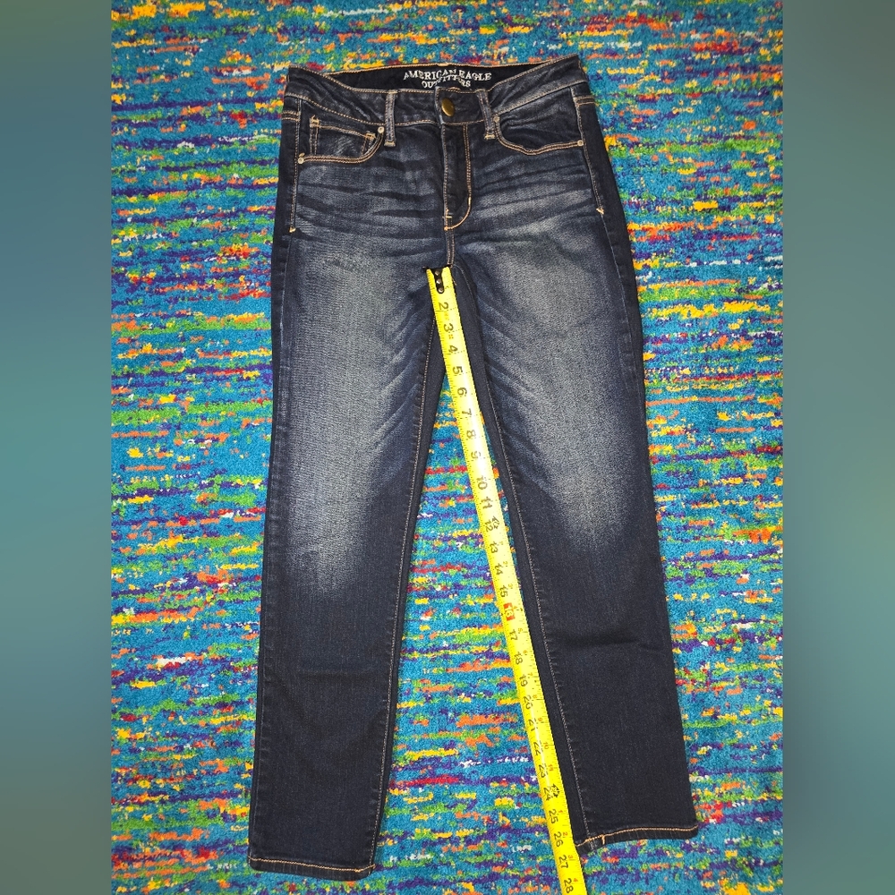 American Eagle Skinny Jeans‎ super stretch size 6S dark blue wash - Picture 6 of 8
